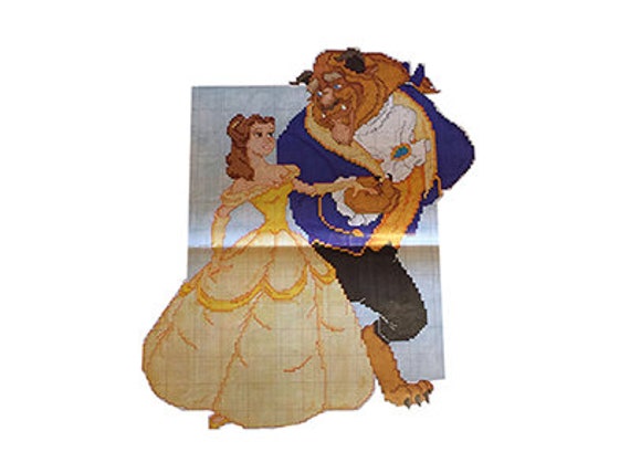 The Beauty and the Beast Vintage Cross Stitch Pattern to download - PDF file