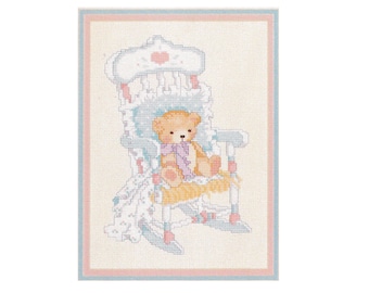Rocking Chair Teddy Bear Vintage Cross Stitch Pattern to download - PDF file
