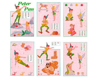Set of Peter Pan Vintage Cross Stitch Patterns to download - PDF file