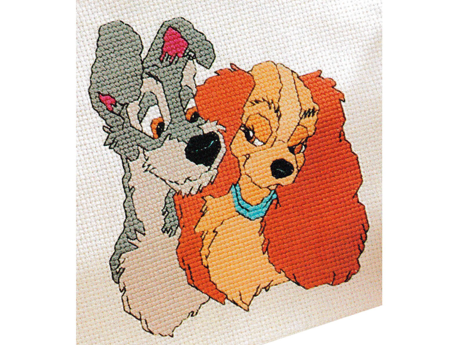 Lady and the Tramp Vintage Cross Stitch Pattern to download Etsy