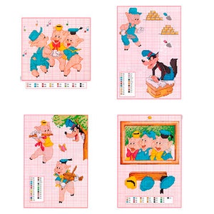The 3 Little Pigs Vintage Cross Stitch Patterns to download - PDF file