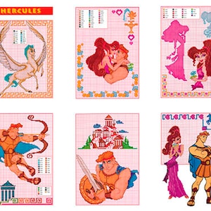 Patrones de punto de cruz vintage de Hércules para descargar - Archivo PDF