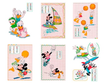 Sports with Mickey and Donald Vintage Cross Stitch Patterns to download - PDF file