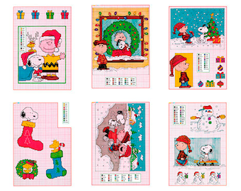 Set of Christmas with Snoopy Vintage Cross Stitch Pattern to download - PDF file