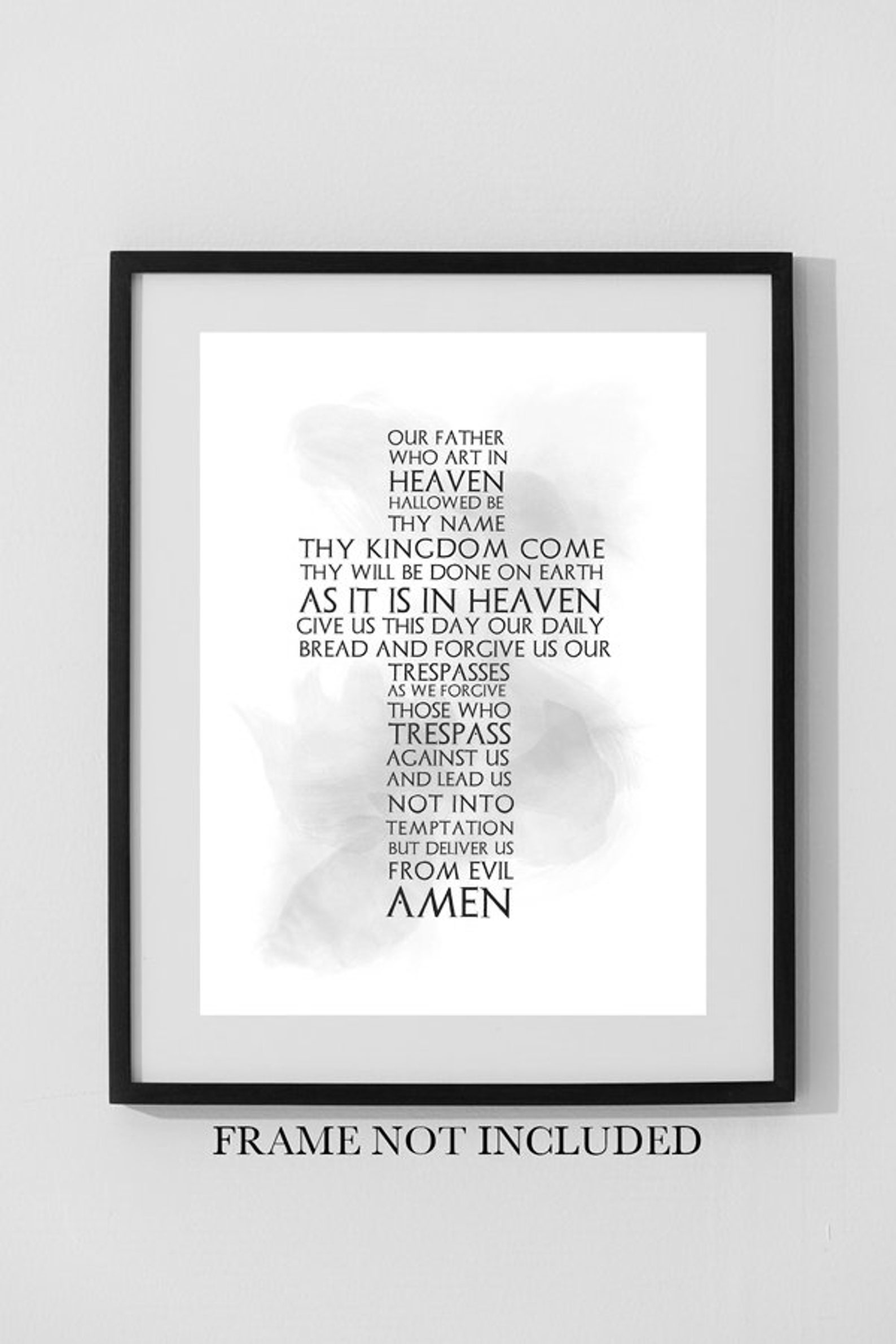 The Lord's Prayer ART PRINT Black and White Bible Verse, Gift Idea - Etsy