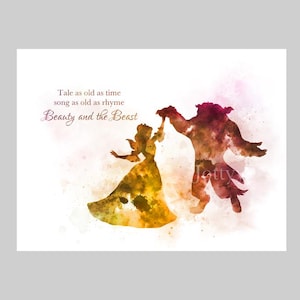 Belle en het beest dans citaat ART PRINT Verhaal zo oud als de tijd, inspirerend, prinses, cadeau, kunst aan de muur, woondecoratie, slaapkamer