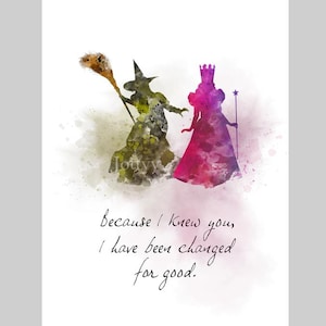 Glinda Good Witch Elphaba Quote ART PRINT Theatre, Musical, Gift, Broadway, West End, Wall Art, Home Decor, Bedroom, Office, Living Room