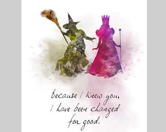 Glinda Good Witch Elphaba Zitat KUNSTDRUCK Theater, Musical, Geschenk, Broadway, West End, Wandkunst, Wohnkultur, Schlafzimmer, Büro, Wohnzimmer
