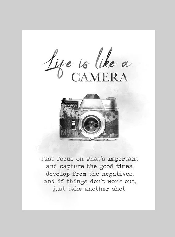Life is Like A Camera, ART PRINT, Quote, Inspirational