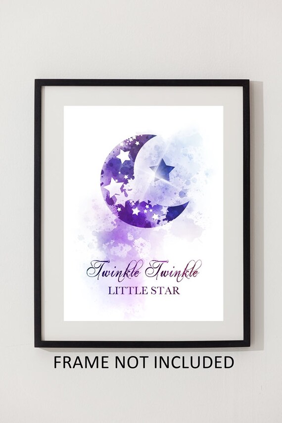 Andaz Press Twinkle Twinkle Little Star Nursery Wall Art - 8.5x11 Inch, Mint Green, 3-Pack Unframed Prints