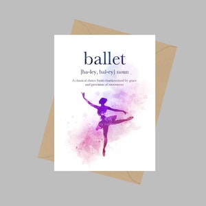 Ballett Definition Zitat, A5 Grußkarte, Tanz, Geschenk