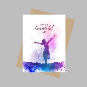 Be your Beautiful self Quote, A5 Greeting Card, Donna, Ispiratore, Motivazionale, Regalo
