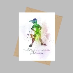 Cita de Peter Pan, tarjeta de felicitación A5, gran aventura, regalo