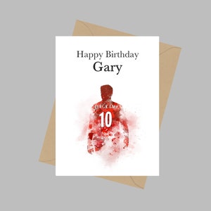 Tarjeta personalizada Dennis Bergkamp, Tarjeta de felicitación A5, Cumpleaños, Arsenal, Tarjeta para papá, Hermano, Hijo, Tío, Abuelo, Fútbol, Fútbol, Regalo