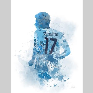 Kevin De Bruyne ART PRINT Manchester City, Fútbol, Deporte, Regalo, Arte de pared, Decoración del hogar