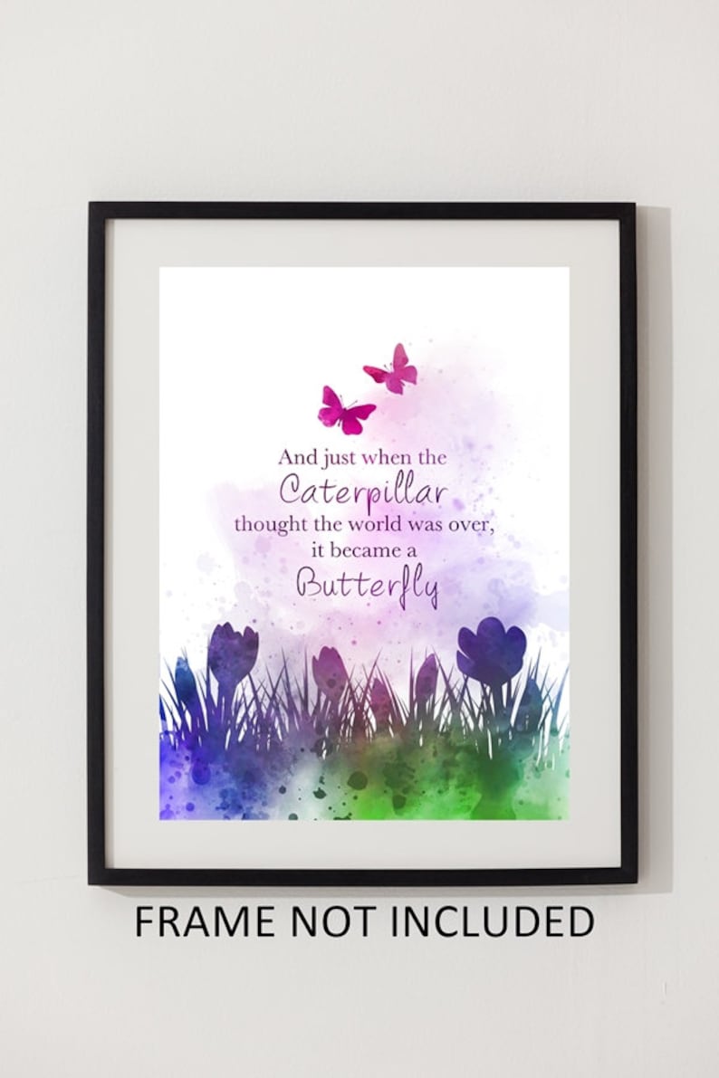 Butterfly Quote ART PRINT Inspirational Motivational Gift - Etsy Australia