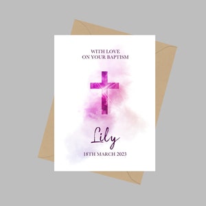 Tarjeta de bautismo personalizada, tarjeta de felicitación A5, tarjeta de bautismo para hija, tarjeta de bautismo de nieta, tarjeta de bautismo para sobrina, regalo