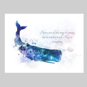 Moby Dick Quote ART PRINT Whale, Literature, Inspirational, Gift, Wall Art, Home Decor