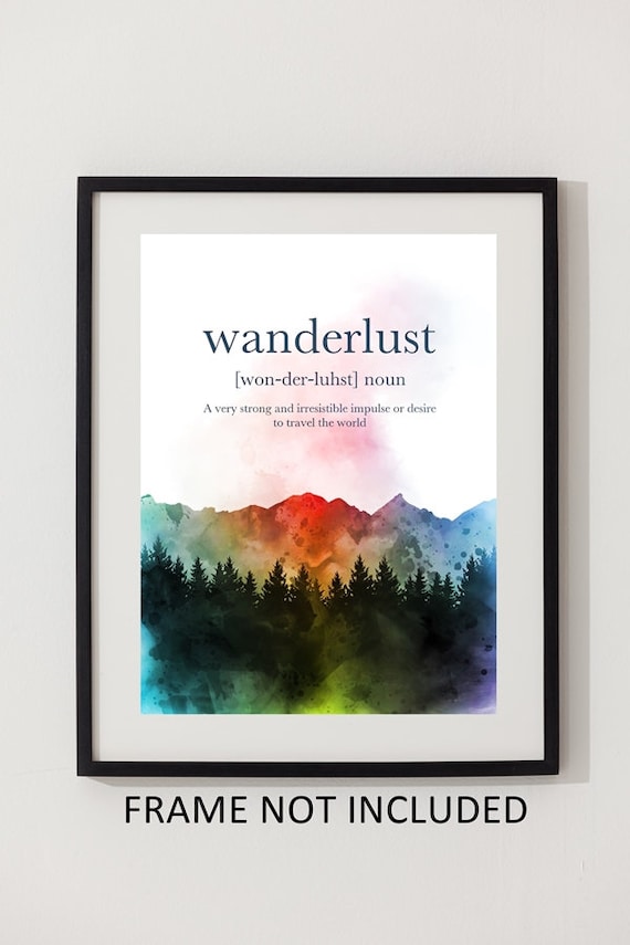Wanderlust Definition Quote ART PRINT Travel Gift Wall Art - Etsy