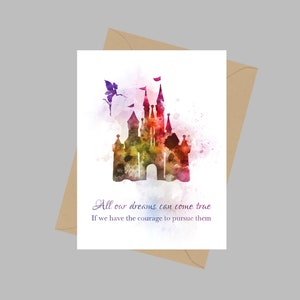 Al onze dromen kunnen uitkomen als we de moed hebben om ze na te streven Quote, A5 Wenskaart, Kasteel, Cadeau