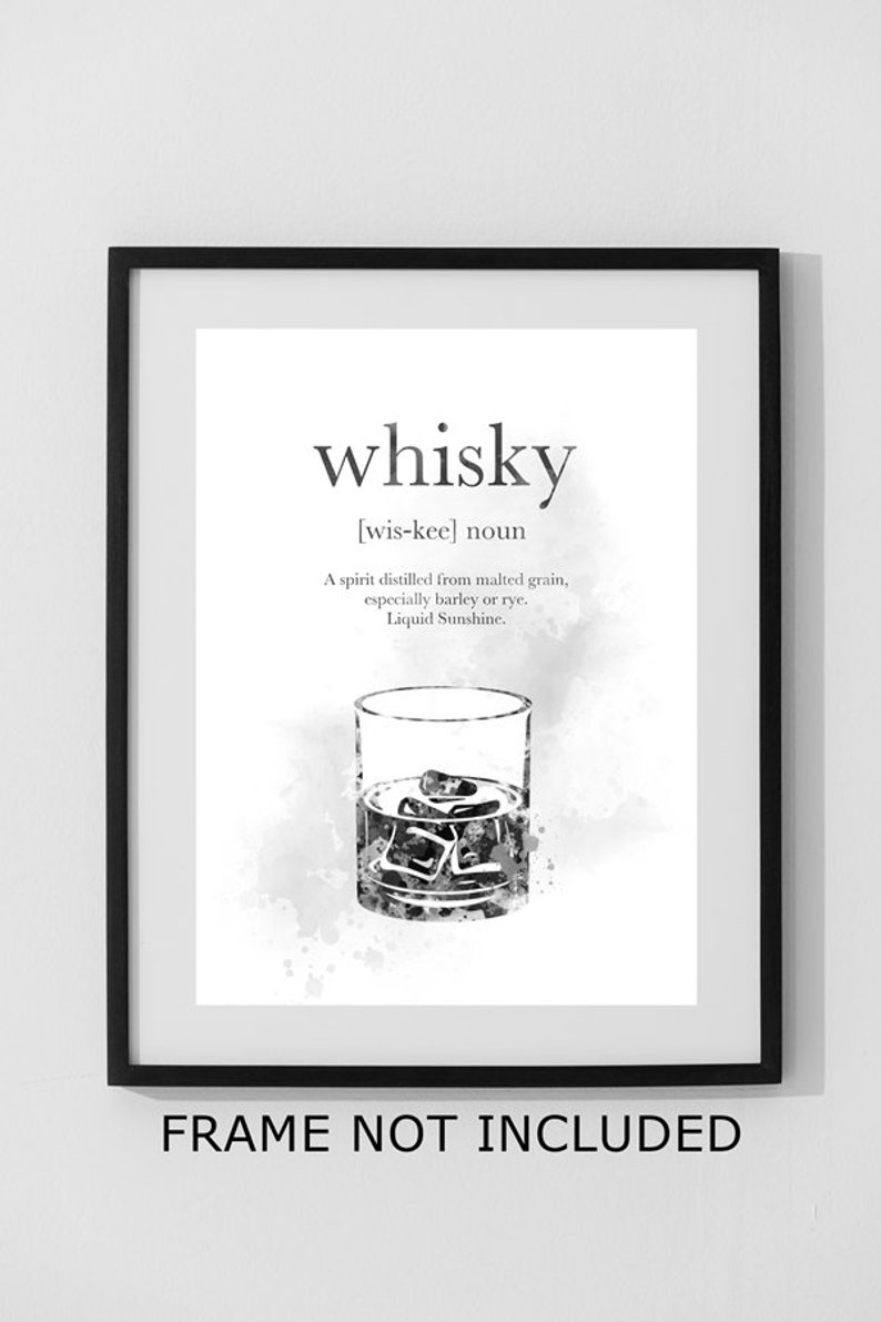 Définition du whisky Citation ART PRINT Alcool Pub Cadeau