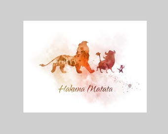 The Lion King Quote ART PRINT Hakuna Matata, Nursery, Gift, Wall Art, Home Decor, Bedroom