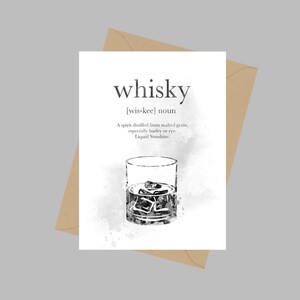 Whisky Definicja Cytat, A5 Karta Powitalna, Alkohol, Pub, Prezent, Czarno-Biały