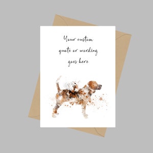 Tarjeta de felicitación personalizada Beagle A5 Amante de las mascotas, Memorial, Recuerdo, Pensando en ti, Pérdida de mascotas, Ideas de regalos, Condolencias, En memoria