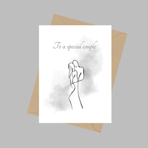 To a Special Couple Quote, A5 Greeting Card, Anniversary, Engagement, Wedding, Black and White