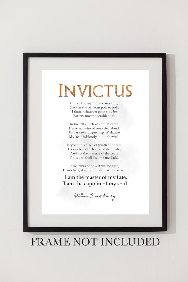 Invictus Copyable Invictus Poem ART PRINT William Ernest Henley, Inspirational, Gift Idea ...