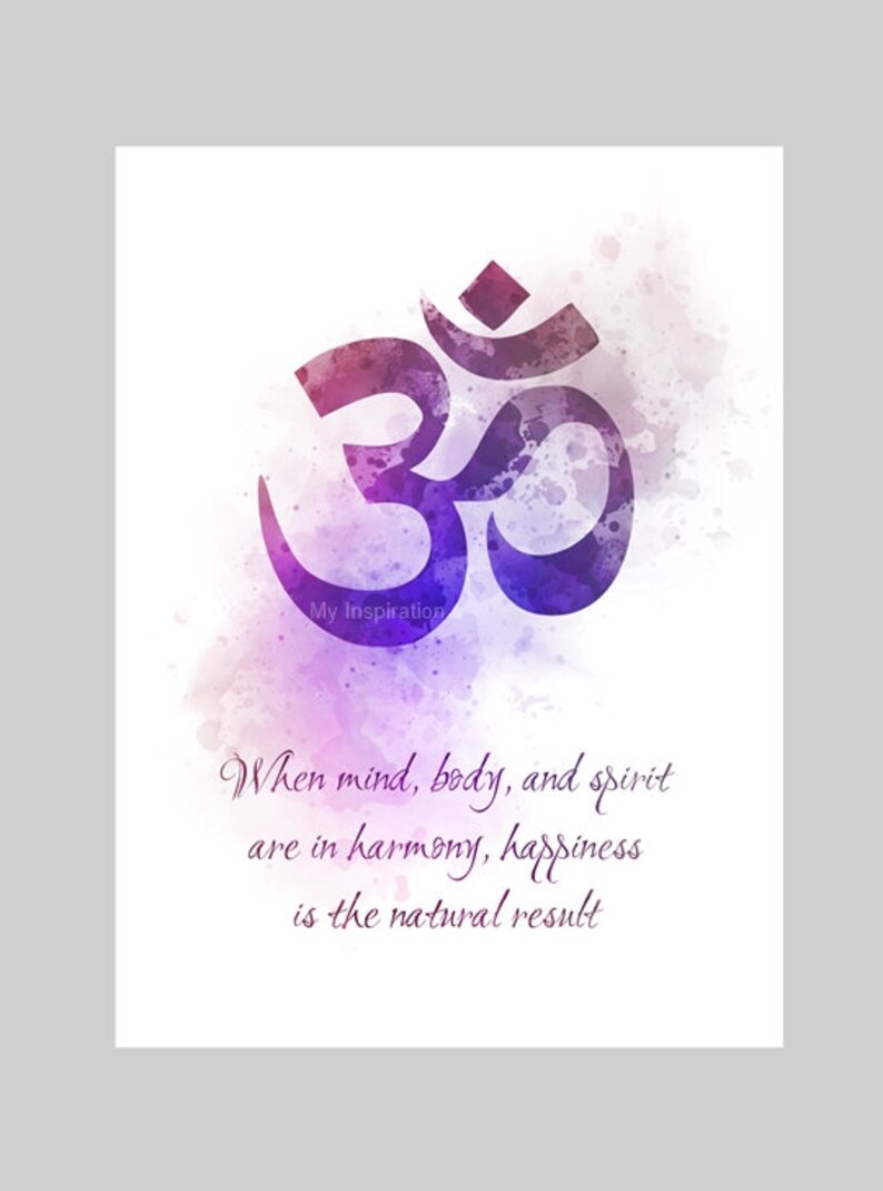 Om Symbol Quote ART PRINT Inspirational Motivational Zen image 1