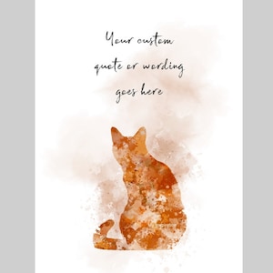 Personalised Ginger Cat ART PRINT Pet Lover, Memorial, Remembrance, Thinking Of You, Pet Loss, Custom, Gift Ideas, Pet Sympathy, Pet Memory