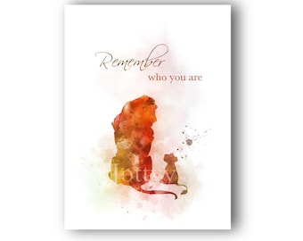 König der Löwen Zitat KUNSTDRUCK Remember who you are - Kinderzimmer, Geschenk, Wandkunst, Home Decor
