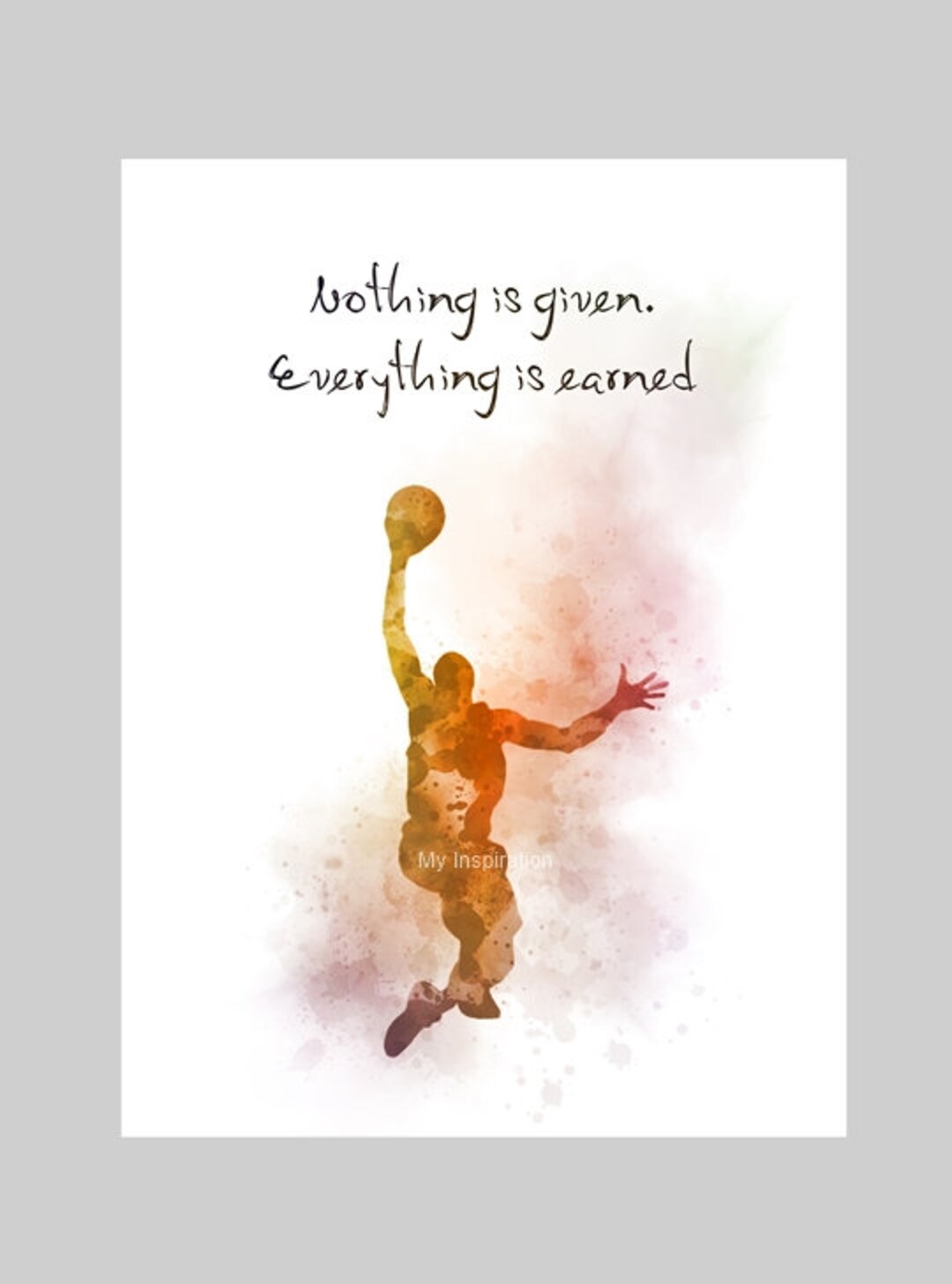 Basketball Quote ART PRINT Nothing is Given Everything is - Etsy Israel