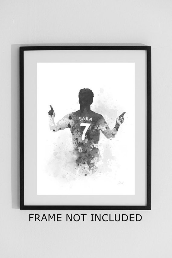 Poster Con Firma Bukayo Saka – Arte Da Parete Formato A4, Stampa Per Fan Dell'Arsenal, Decorazione Calcio, Senza Cornice