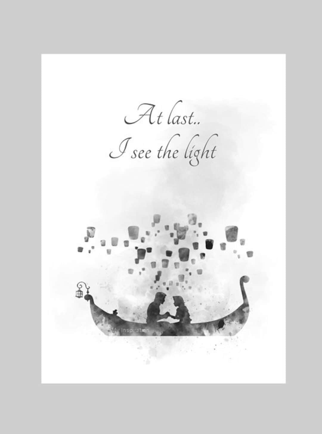 Tangled Lantern Scene Quote ART PRINT at Last I See the Light Etsy