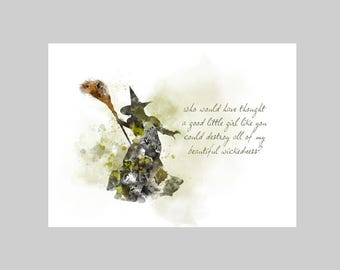 Wicked Witch of the West Zitat KUNSTDRUCK Zauberer von Oz, Inspiration, Geschenk, Wandkunst, Wohnkultur, Schlafzimmer, Büro