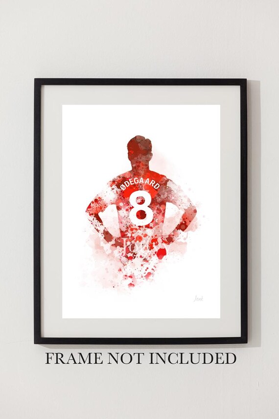 アーセナル　フレーム　ウーデゴール　プロフィールプリント マルティン・ウーデゴール アートプリント アーセナル