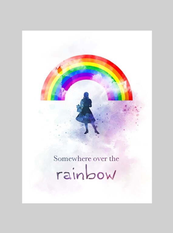 Somewhere Over The Rainbow Quotes Somewhere Over The Rainbow Quote Art Print Wizard Of Oz | Etsy Singapore