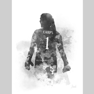 Mary Earps ART PRINT Manchester United, Engeland, voetbal, sport, keeper, cadeau, kunst aan de muur, interieur van het huis, zwart-wit