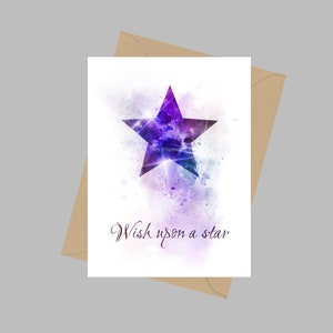 Desiderio su una stella Citazione, Biglietto di auguri A5, Regalo, Ispirazionale