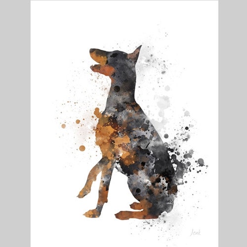 Doberman Pinscher Wall Art Doberman Print Dog Decor Dog Etsy