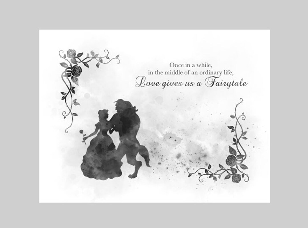 Beauty and the Beast Quote ART PRINT Love Gives Us a Fairytale ...
