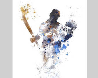 Sachin Tendulkar KONSTTRYCK Cricket, Indien, Sport, Gåva, Väggkonst, Heminredning