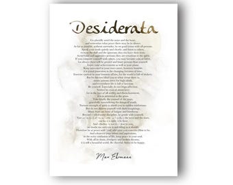 Desiderata Poem ART PRINT Poetry, Inspirational Wall Art, Home Decor, Gift Idea