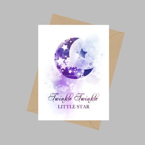 Twinkle Twinkle Little Star, Biglietti di auguri A5, Filastrocca, Ninna nanna, Citazione, Regalo