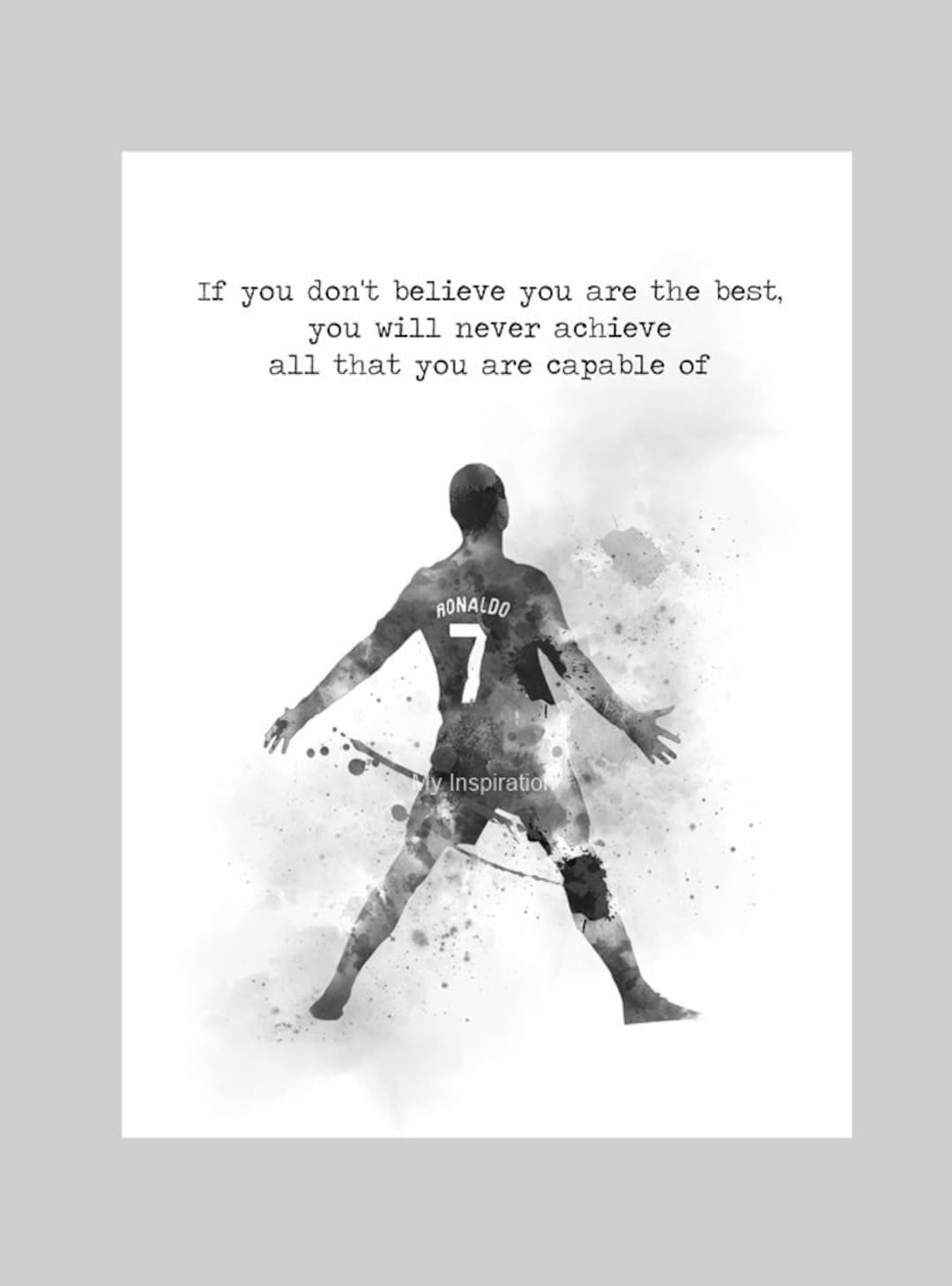 Cristiano Ronaldo Quote ART PRINT Manchester United, Football, Sport