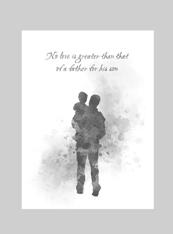 Pere Et Fils Citation Art Print Aucun Amour Nest Plus Grand Etsy France