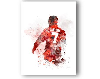 Eric Cantona ART PRINT Man Utd, Legend, Football, Sport, Gift, Wall Art, Home Decor, Bedroom, Office