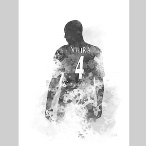 Patrick Vieira ART PRINT Arsenal, Football, Sport, Gift, Wall Art, Home Decor, Black and White